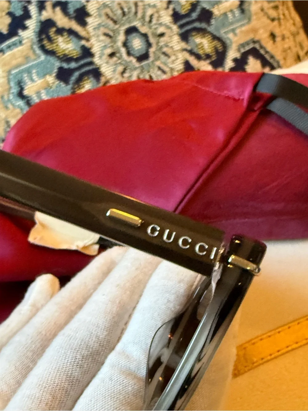 NWT Gucci Men’s Gray Acetate Sunglasses with Dark Lenses Gucci GG1444S 003